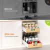 imagePull Out Drawer for Cabinet Metal Slide Out Shelf Fixed with Adhesive Nano Film 1 PCS MultiPurpose Cabinet Organizer for Kitchen Pantry and Office Large14W x 21D1Pack