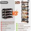 imageWine Rack Wall Mounted6 Tier Freestanding Floor Liquor Bottle Display ShelfHeavy Duty Metal Corner Whiskey Holder Adjustable HeightWall Bar Cabinet Storage for Home Bar Dining Room Kitchen
