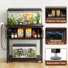 image2029 Gallon Fish Tank Stand with Power Outlet and Storage CabinetAquarium Stand with SlideOut Fish Tank ShelfHeavy Duty Metal Frame and Waterproof Wood315quot L x 157quot W 770LBS Capacity