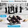imageCountertop Wine Rack  7 Bottles Metal Small Wine Racks Wine Bottle Holder Storage Space Saving for Home Kitchen Bar Tableop Cabinet Pantry