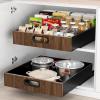 image21quot Deep Pull Out Cabinet Organizer Slide Out Drawers for Cabinets Adhesive with Nano Film Roll Out Shelves for Cabinets in Kitchen Pantry Bathroom or OfficeBlack