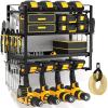 image49quot W Large Power Tool Organizer Wall Mount Loads 600 lbs Heavy Duty 4Tier 12 Drills Holder Cordless Tool Storage Battery Shelf Utility Racks for Garage Workshop Shed Gifts for Men Husband4 Tiers