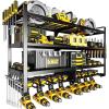 imageLarge Power Tool Organizer Wall Mount4 Layers Heavy Duty Metal Loads 400lbsPower Tool Shelf Battery Storage with 8 Cordless Drill HolderUtility Racks for Garage WorkshopBlack