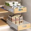 imagePull Out Drawer for Cabinet Metal Slide Out Shelf Fixed with Adhesive Nano Film 1 PCS MultiPurpose Cabinet Organizer for Kitchen Pantry and Office Large11W x 21D2Pack