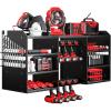 imageUpgrade Large Power Tool Organizer Wall Mount Cordless Tool Storage Rack with 8 Drill Holder 4 Layer Heavy Duty Metal Loads 400lbs Battery Utility Shelve for Garage and Workbench