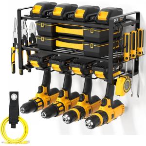 image16quot W Power Tool Organizer Wall Mount Loads 200 lbs Heavy Duty 3Tier 4 Drills Holder Cordless Tool Storage Battery Shelf Utility Racks for Garage Shed Workshop Gifts for Men Husband Dad3 Tier