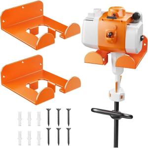 imageWeedeater Hanger 2 Pack Garage Organize Grass String Trimmer Rack Heavy Duty Metal Weed Eater Holder Wall Mount Save Space Garden Tool Storage Rack Loads 25lbs Weed Wacker Hooks for Garage