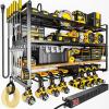 imageLarge Power Tool Organizer with Charging Station 4Layer Heavy Duty Utility Rack Loads 800lbs Holds 8 Cordless Drills 49quot W Wall Mount Tool Shelf with 8Outlet Power Strip Gift for Men8 Slots 4 Layers