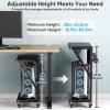imageComputer Tower Stand with Charge Station and USB PortPc CPU Holder Cart for Floor Carpet with WheelsHeavy Duty MetalAdjustable HeightRolling Pc Printer Desktop Under Desk for Home Office