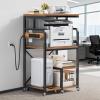 imageLarge 4 Tier Printer Stand 267 x 212 x 502 Inches Tall Printer Cart with Power Outlets 4Adjustable Heavy Duty Rolling Shelf for Home Office Kitchen Stand for Paper Shredder Mini Fridge
