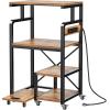 imageLarge 4 Tier Printer Stand 267 x 212 x 502 Inches Tall Printer Cart with Power Outlets 4Adjustable Heavy Duty Rolling Shelf for Home Office Kitchen Stand for Paper Shredder Mini Fridge