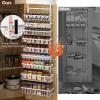 image9 Tier Over The Door Pantry Organizer 2 in 1 Wall Mount or Hanging Spice Rack with Adjustable Basket Seasoning Organizer and Storage for Kitchen Cabinet Closet BathroomWhite