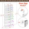 image9 Tier Over The Door Pantry Organizer 2 in 1 Wall Mount or Hanging Spice Rack with Adjustable Basket Seasoning Organizer and Storage for Kitchen Cabinet Closet BathroomWhite