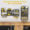 imagePower Tool Organizer Wall Mount with 6 Adjustable Shelves Modular Heavy Duty Tool Storage Rack Loads 300lbs with 8 Cordless Drill Holder 3 in 1 Utility Racks for Garage Workshop