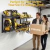 imagePower Tool Organizer Wall Mount with 6 Adjustable Shelves Modular Heavy Duty Tool Storage Rack Loads 300lbs with 8 Cordless Drill Holder 3 in 1 Utility Racks for Garage Workshop