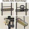 image9 Tier Over The Door Pantry Organizer 2 in 1 Wall Mount or Hanging Spice Rack with Adjustable Basket Seasoning Organizer and Storage for Kitchen Cabinet Closet BathroomBlack