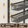 image9 Tier Over The Door Pantry Organizer 2 in 1 Wall Mount or Hanging Spice Rack with Adjustable Basket Seasoning Organizer and Storage for Kitchen Cabinet Closet BathroomBlack
