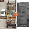 image9 Tier Over The Door Pantry Organizer 2 in 1 Wall Mount or Hanging Spice Rack with Adjustable Basket Seasoning Organizer and Storage for Kitchen Cabinet Closet BathroomBlack