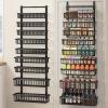 image9 Tier Over The Door Pantry Organizer 2 in 1 Wall Mount or Hanging Spice Rack with Adjustable Basket Seasoning Organizer and Storage for Kitchen Cabinet Closet BathroomBlack