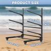 imageKayak Storage RackHeavy Duty Kayak Stand with Wheels 3 Layer Freestanding Wall Mount Rack Adjustable Kayak Rack for Garage Dock Backyard Outdoor Storage