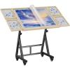 image1500 Piece Jigsaw Puzzle Table with Legs 3661quotx2874quot Adjustable Puzzle Table 4 Hanging Trays Puzzle Board with Wheels and PVC Cover for Adults and Families